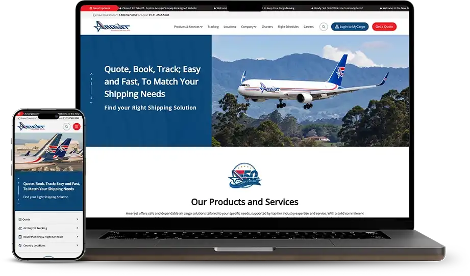 Amerijet Web Design Case Study Amerijet Web Design Case Study