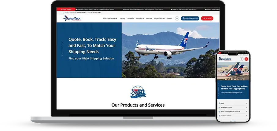 Web Design Challenges Faced By Amerijet Web Design Challenges Faced By Amerijet