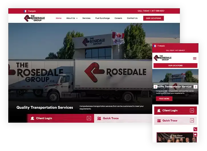 Website Design for a Trucking Company Website Design for a Trucking Company